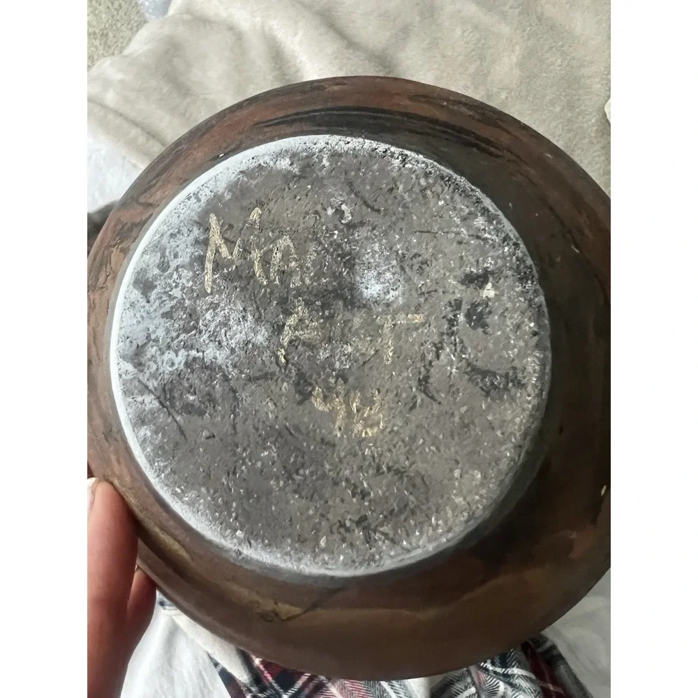 VTG. Raku Pottery Vase Signed Iridescent Earth Tone Finish 1998